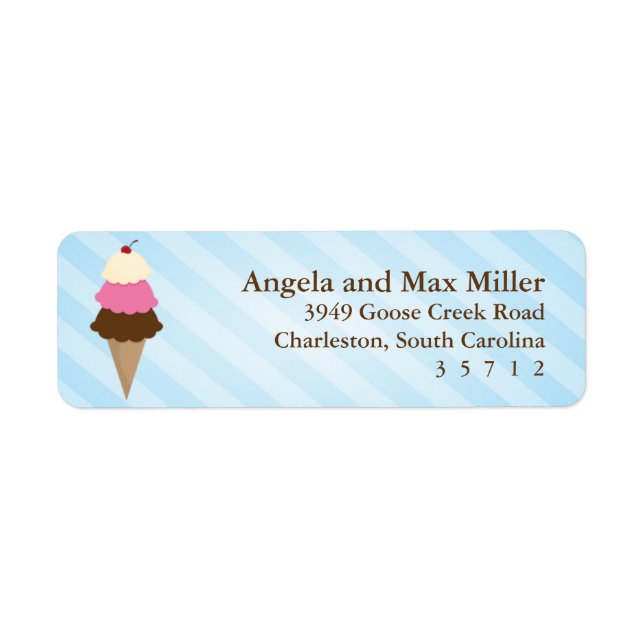 Ice Cream Party Labels (Front)