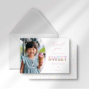 Ice Cream Party Thank You Card