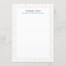 Ice Cream Party Thank You Note