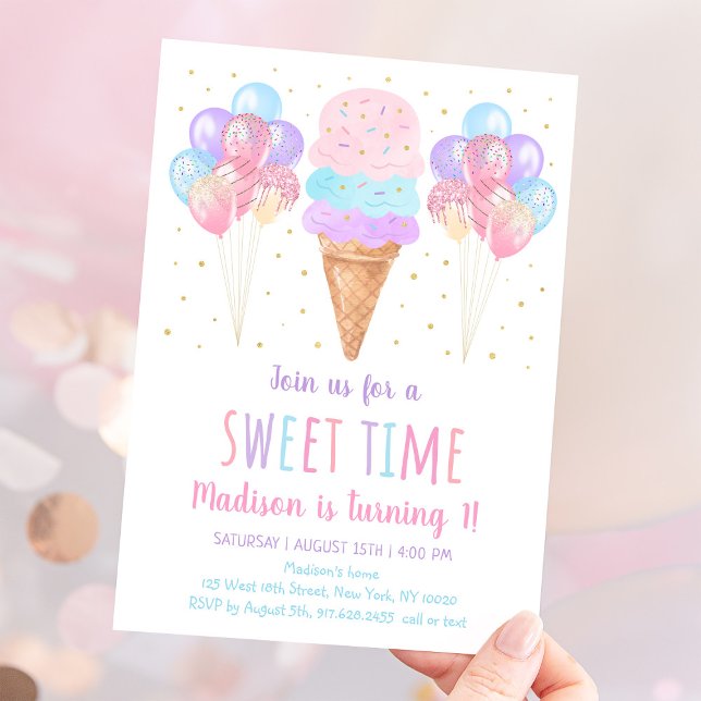 Ice Cream Pastel Birthday Invitation (Creator Uploaded)