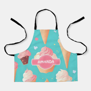 Ice cream Pastel Colourful Personalised Pattern Apron