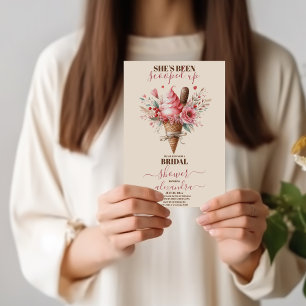 Ice Cream Pastel Flowers Bridal Shower Invitation