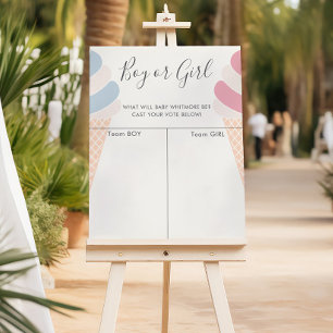 Ice Cream Pastel Gender Reveal Prediction Poster
