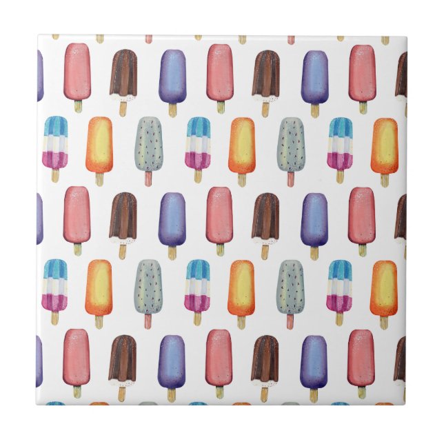 Ice Cream Pattern Ceramic Tile (Front)