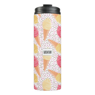 Ice Cream Pattern custom monogram tumbler