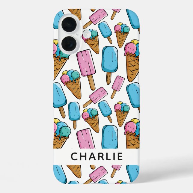 Ice Cream Pattern custom name phone cases (Back)