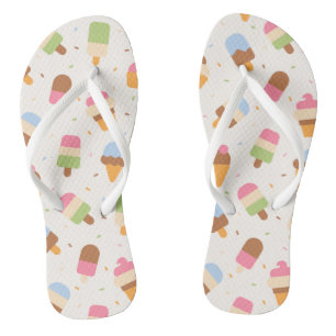 Ice Cream Pattern, Ice Cream Cone, Ice Popsicle Thongs