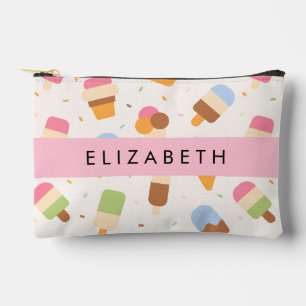 Ice Cream Pattern, Ice Cream Cone, Your Name Accessory Pouch