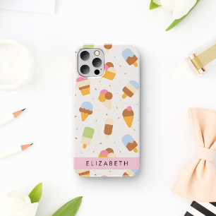 Ice Cream Pattern, Ice Cream Cone, Your Name iPhone 12 Pro Case