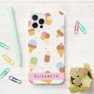 Ice Cream Pattern, Ice Cream Cone, Your Name iPhone 12 Pro Case