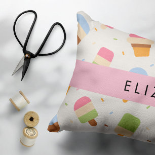 Ice Cream Pattern, Ice Cream Cone, Your Name Pillowcase