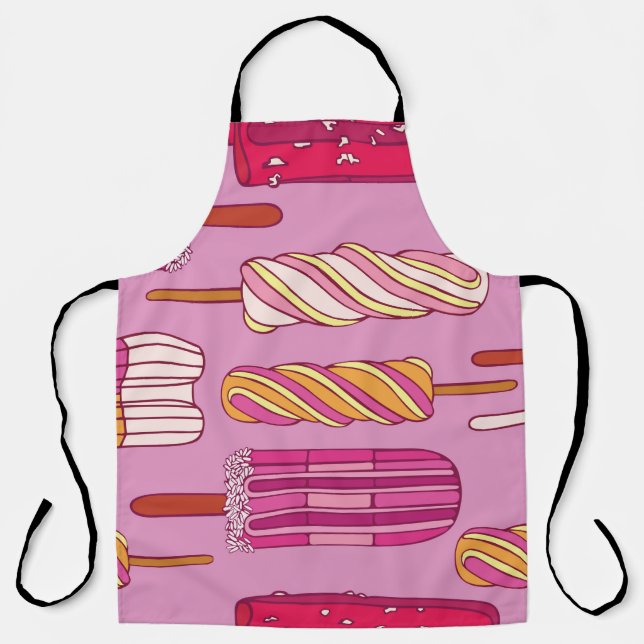 Ice cream pattern,illustration.  apron (Front)