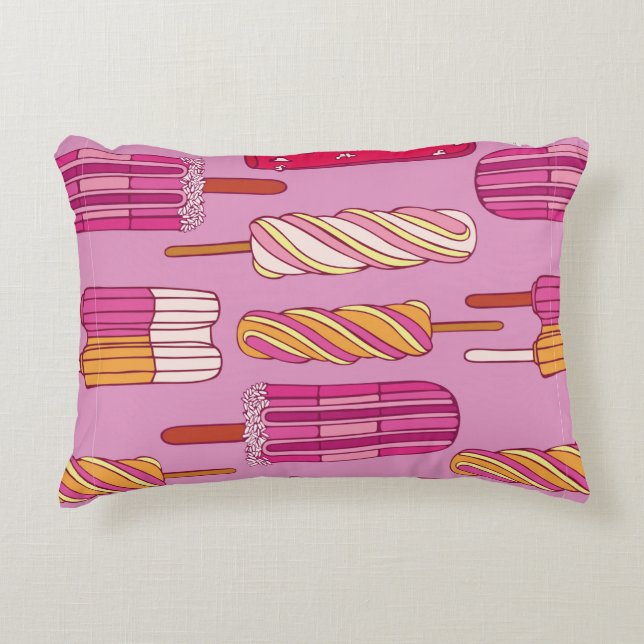 Ice cream pattern,illustration.  decorative cushion (Front)