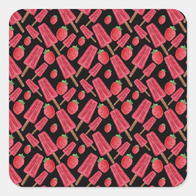 Ice cream pattern | Lollies pattern | lollipop 10 Square Sticker (Front)