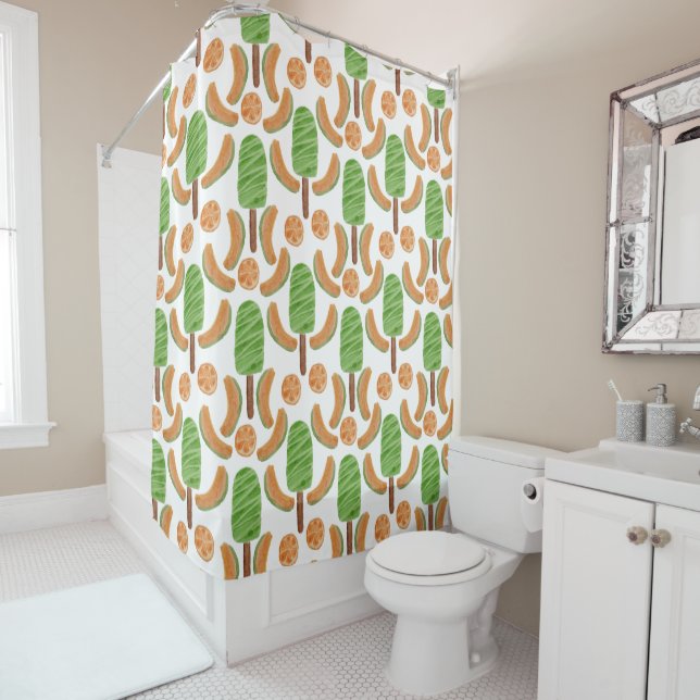 Ice cream pattern | Lollies pattern | lollipop 17 Shower Curtain (In Situ)