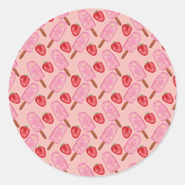 Ice cream pattern | Lollies pattern | lollipop 19 Classic Round Sticker (Front)