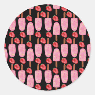 Ice cream pattern   Lollies pattern   lollipop 1 Classic Round Sticker