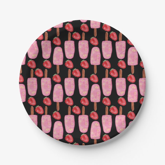 Ice cream pattern | Lollies pattern | lollipop 1 Paper Plate (Front)