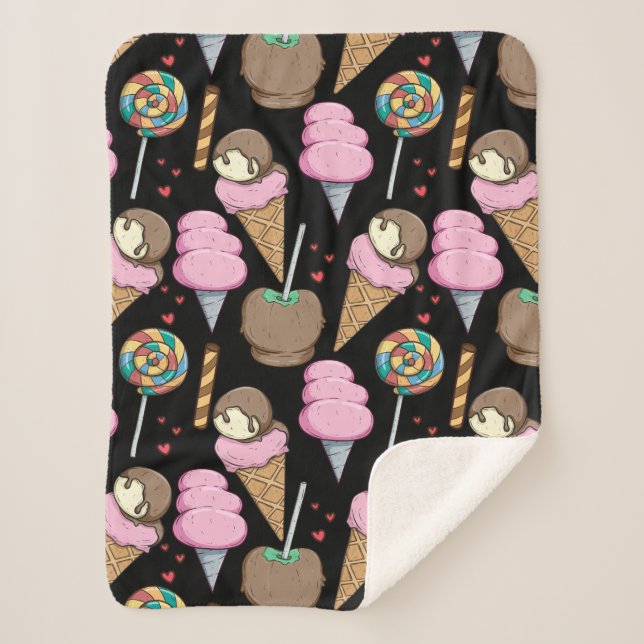 Ice cream pattern | Lollies pattern | lollipop 24 Sherpa Blanket (Front)