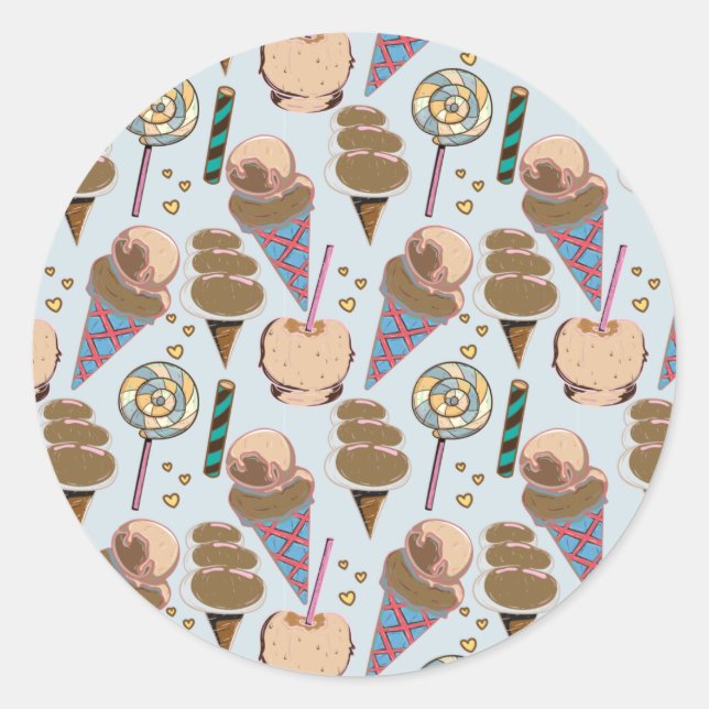 Ice cream pattern | Lollies pattern | lollipop 25 Classic Round Sticker (Front)