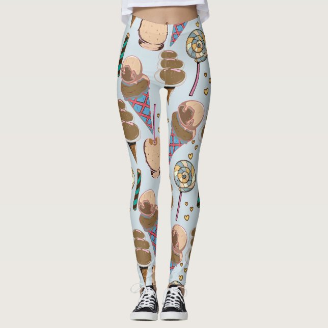 Ice cream pattern | Lollies pattern | lollipop 25 Leggings (Front)