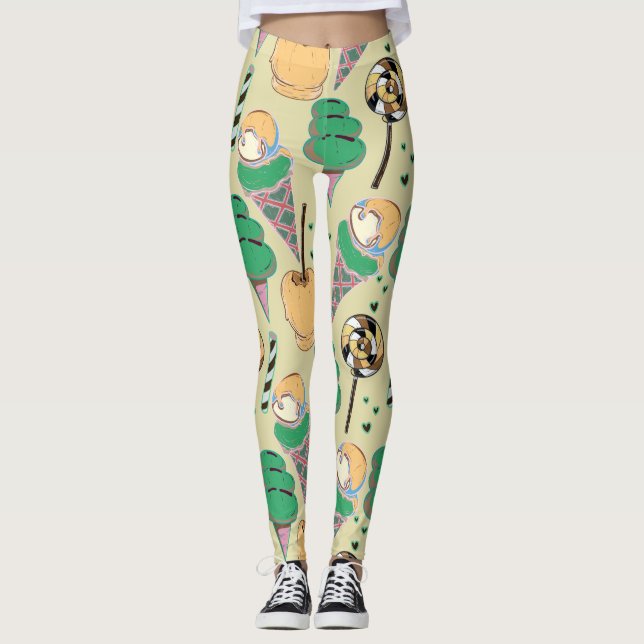 Ice cream pattern | Lollies pattern | lollipop 25 Leggings (Front)