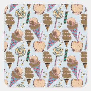 Ice cream pattern   Lollies pattern   lollipop 25 Square Sticker