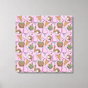Ice cream pattern   Lollies pattern   lollipop 26 Canvas Print