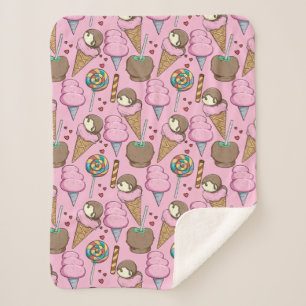 Ice cream pattern Lollies pattern lollipop 26 Sherpa Blanket