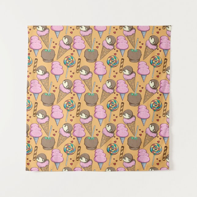 Ice cream pattern | Lollies pattern | lollipop 26 Tapestry (Front)