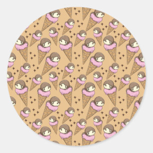 Ice cream pattern Lollies pattern lollipop 27 Classic Round Sticker