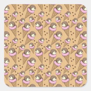 Ice cream pattern Lollies pattern lollipop 27 Square Sticker