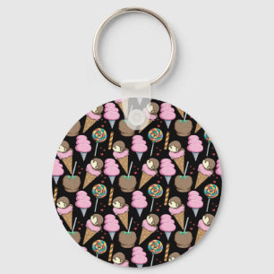 Ice cream pattern Lollies pattern lollipop 28 Key Ring