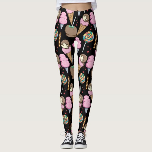 Ice cream pattern | Lollies pattern | lollipop 28 Leggings (Front)