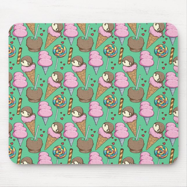 Ice cream pattern | Lollies pattern | lollipop 29 Mouse Pad (Front)