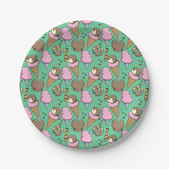 Ice cream pattern | Lollies pattern | lollipop 29 Paper Plate (Front)