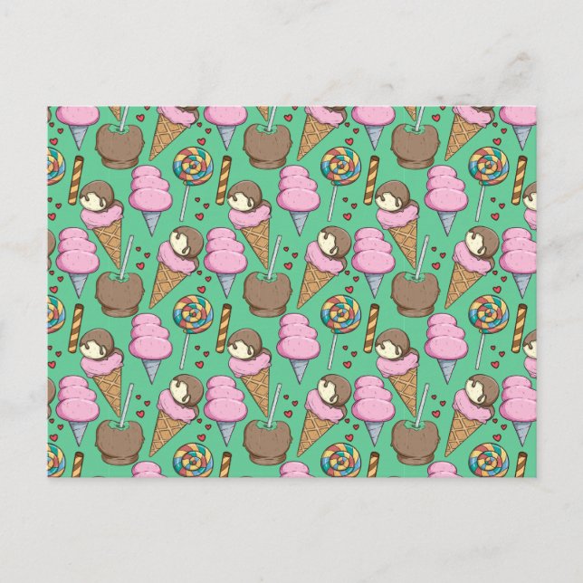 Ice cream pattern | Lollies pattern | lollipop 29 Postcard (Front)