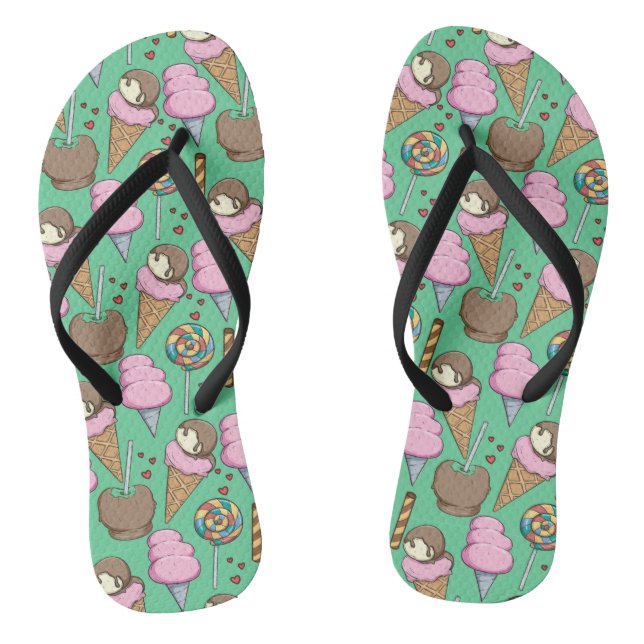 Ice cream pattern | Lollies pattern | lollipop 29 Thongs (Footbed)