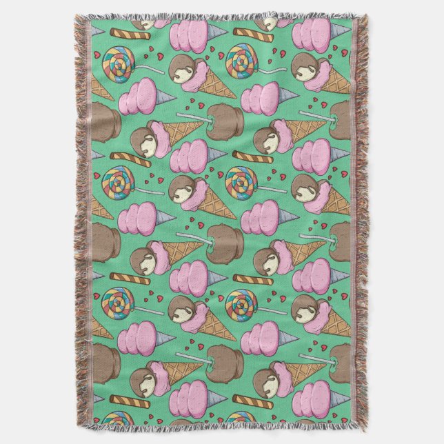 Ice cream pattern | Lollies pattern | lollipop 29 Throw Blanket (Front Vertical)