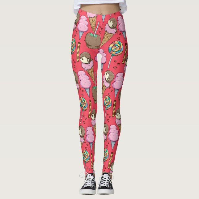 Ice cream pattern | Lollies pattern | lollipop 31 Leggings (Front)