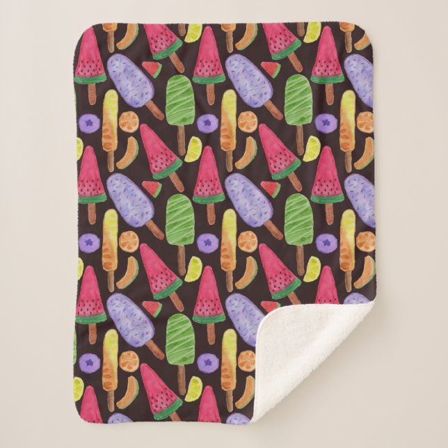 Ice cream pattern | Lollies pattern | lollipop 4 Sherpa Blanket (Front)