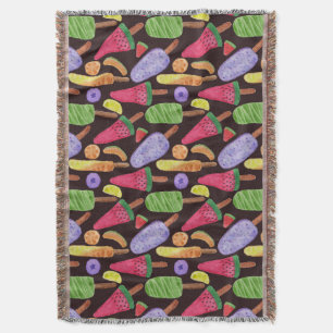 Ice cream pattern Lollies pattern lollipop 4 Throw Blanket