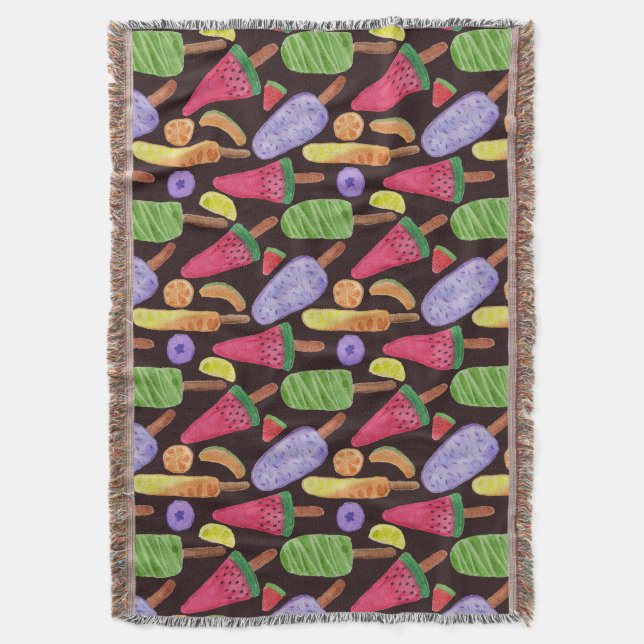 Ice cream pattern | Lollies pattern | lollipop 4 Throw Blanket (Front Vertical)