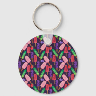 Ice cream pattern   Lollies pattern   lollipop 6 Key Ring