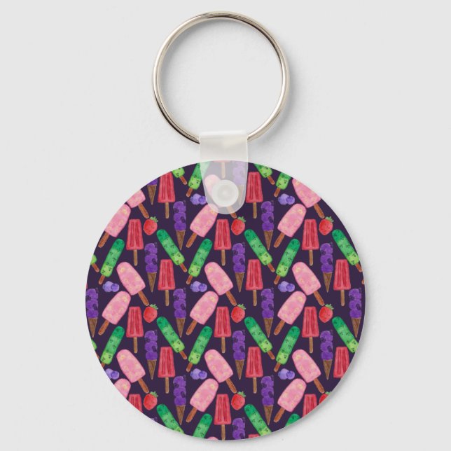 Ice cream pattern | Lollies pattern | lollipop 6 Key Ring (Front)