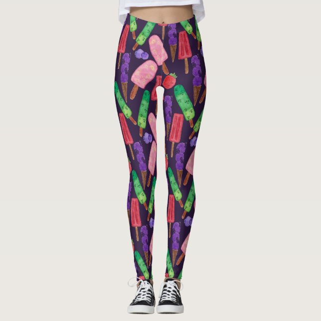 Ice cream pattern | Lollies pattern | lollipop 6 Leggings (Front)