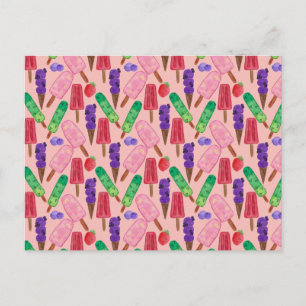 Ice cream pattern   Lollies pattern   lollipop 9 Postcard