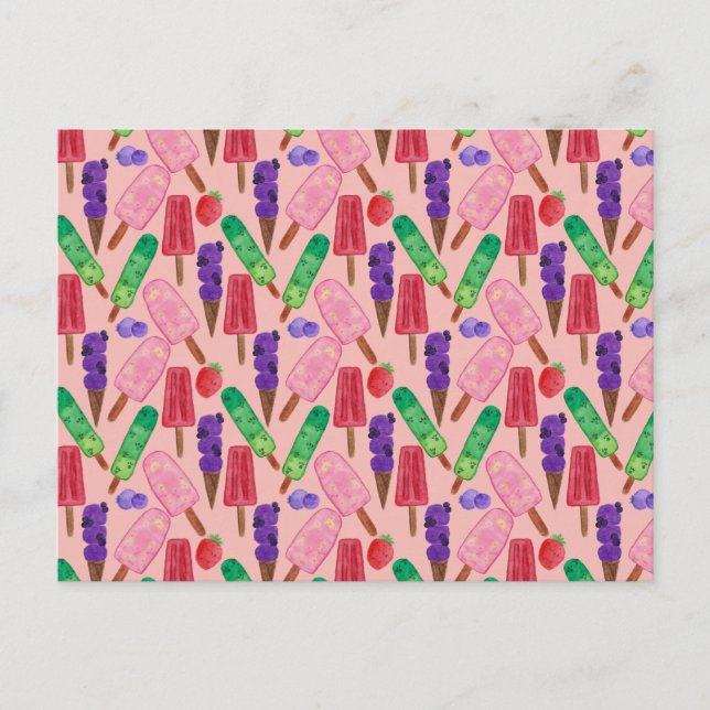 Ice cream pattern | Lollies pattern | lollipop 9 Postcard (Front)