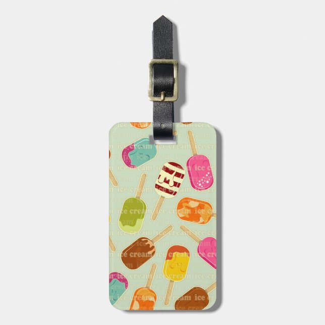Ice Cream Pattern Luggage Tag (Front Vertical)