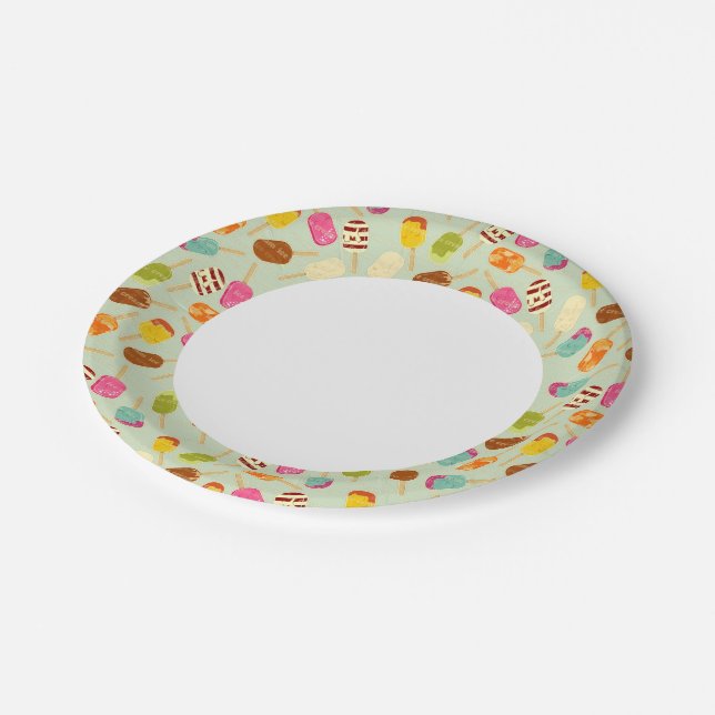 Ice Cream Pattern Paper Plate (Angled)